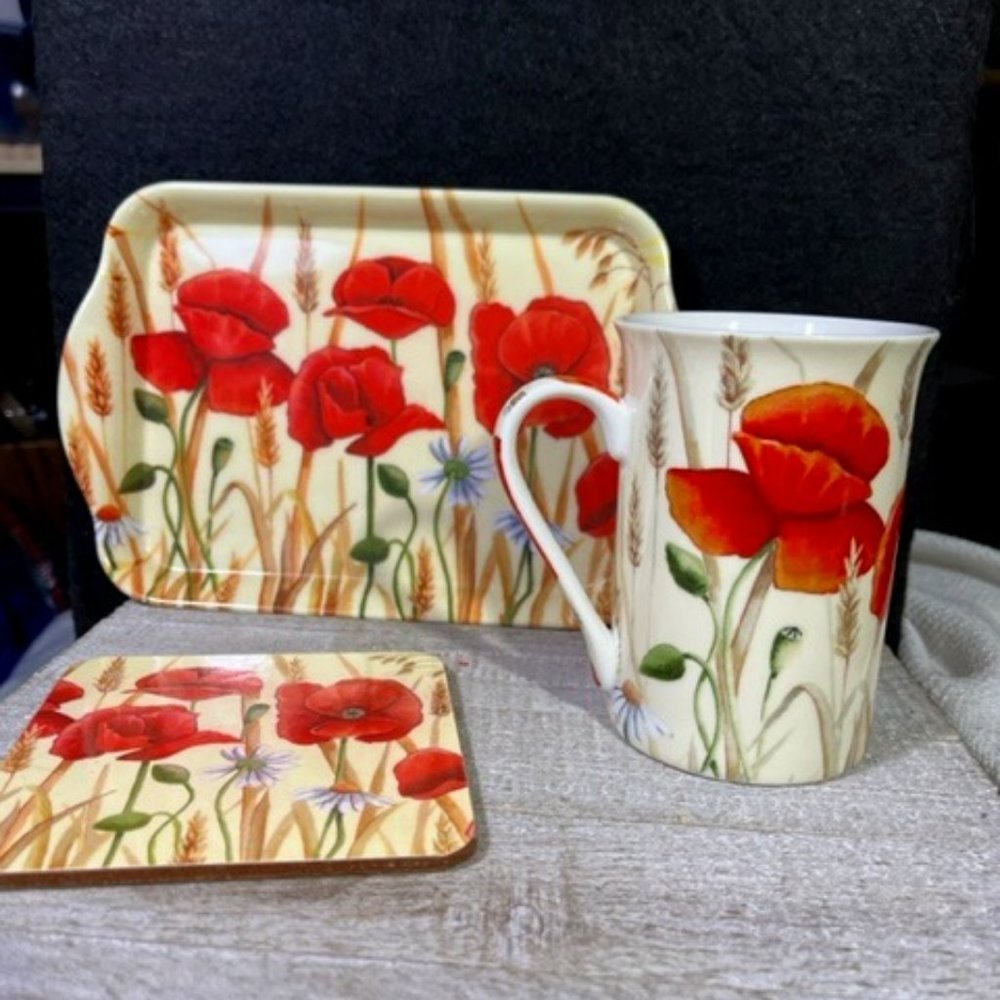 Breakfast Set in Poppies